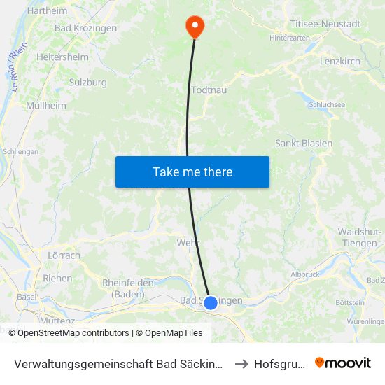 Verwaltungsgemeinschaft Bad Säckingen to Hofsgrund map