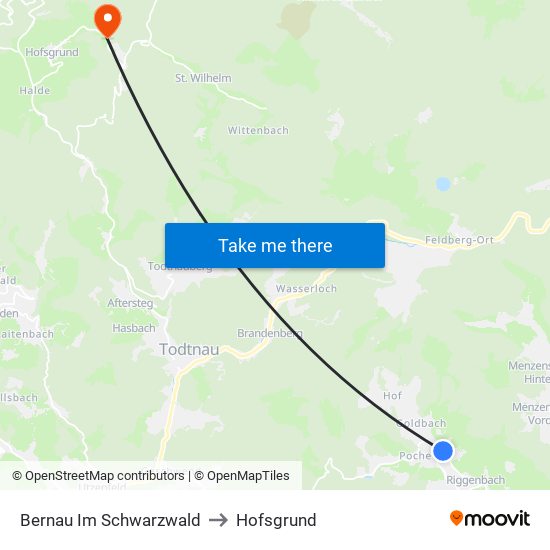 Bernau Im Schwarzwald to Hofsgrund map