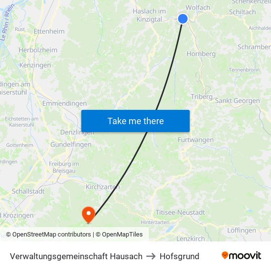 Verwaltungsgemeinschaft Hausach to Hofsgrund map