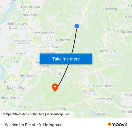 Winden Im Elztal to Hofsgrund map