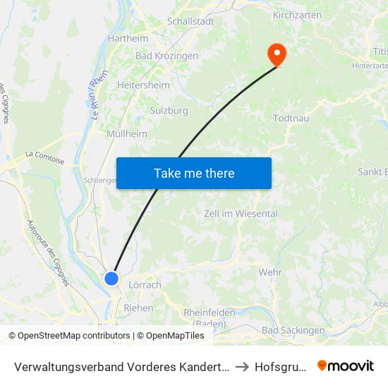 Verwaltungsverband Vorderes Kandertal to Hofsgrund map