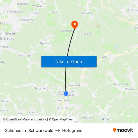 Schönau Im Schwarzwald to Hofsgrund map