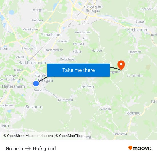 Grunern to Hofsgrund map