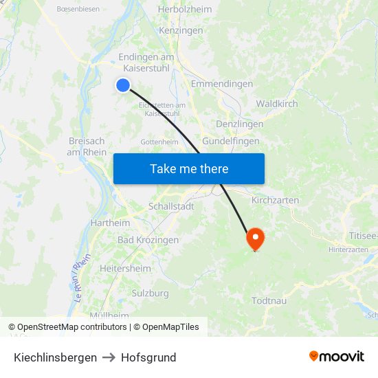 Kiechlinsbergen to Hofsgrund map