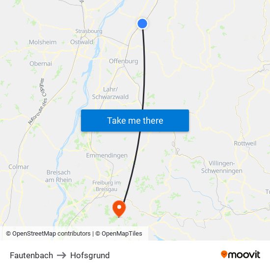 Fautenbach to Hofsgrund map