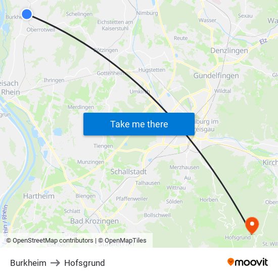 Burkheim to Hofsgrund map