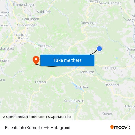 Eisenbach (Kernort) to Hofsgrund map