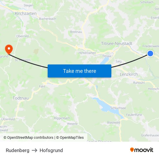 Rudenberg to Hofsgrund map