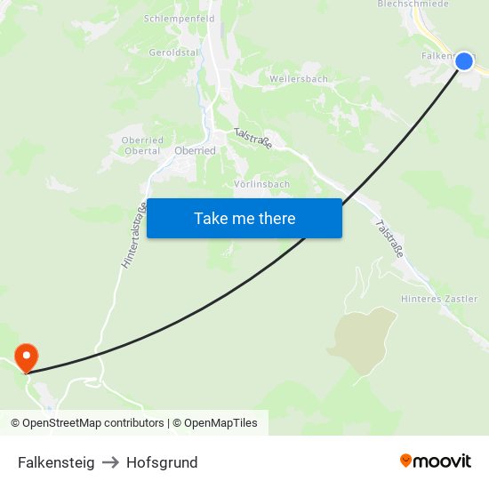 Falkensteig to Hofsgrund map