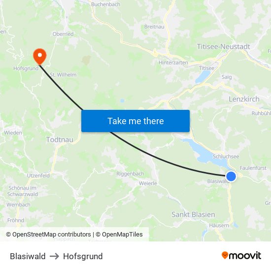 Blasiwald to Hofsgrund map