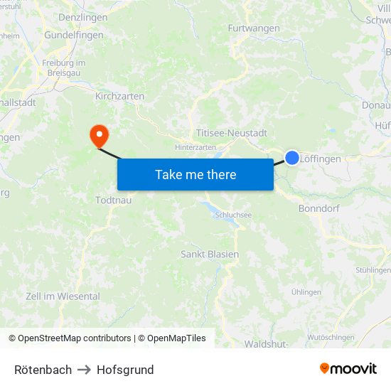Rötenbach to Hofsgrund map
