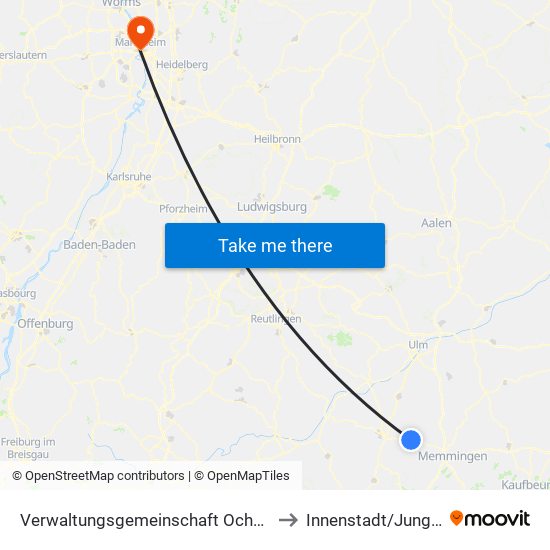 Verwaltungsgemeinschaft Ochsenhausen to Innenstadt/Jungbusch map