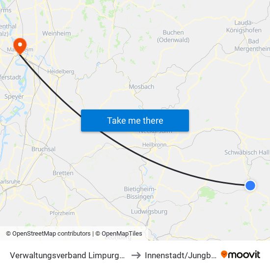 Verwaltungsverband Limpurger Land to Innenstadt/Jungbusch map