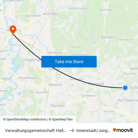 Verwaltungsgemeinschaft Haßmersheim to Innenstadt/Jungbusch map