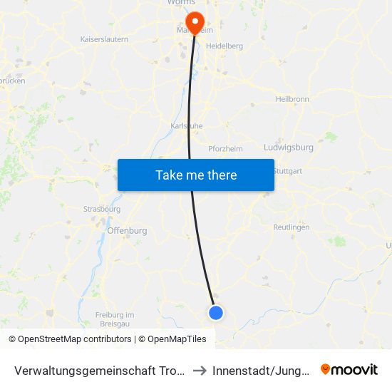 Verwaltungsgemeinschaft Trossingen to Innenstadt/Jungbusch map