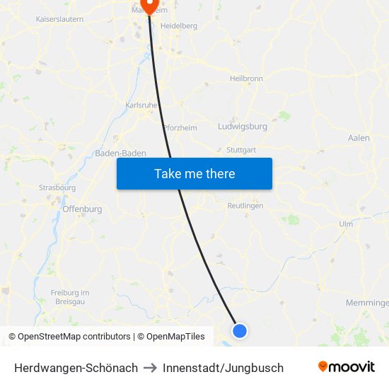 Herdwangen-Schönach to Innenstadt/Jungbusch map