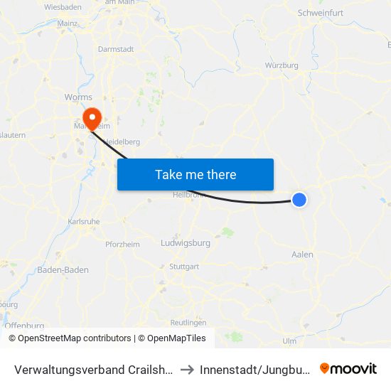 Verwaltungsverband Crailsheim to Innenstadt/Jungbusch map