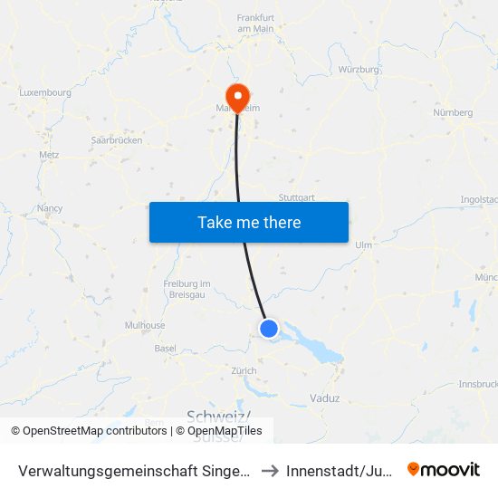 Verwaltungsgemeinschaft Singen (Hohentwiel) to Innenstadt/Jungbusch map