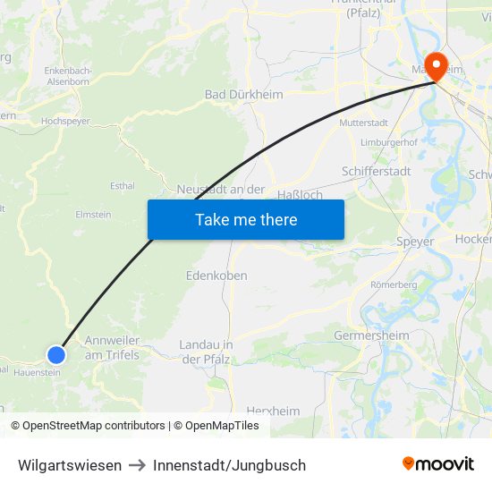 Wilgartswiesen to Innenstadt/Jungbusch map