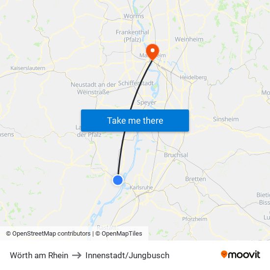 Wörth am Rhein to Innenstadt/Jungbusch map