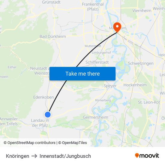 Knöringen to Innenstadt/Jungbusch map