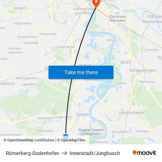 Römerberg-Dudenhofen to Innenstadt/Jungbusch map