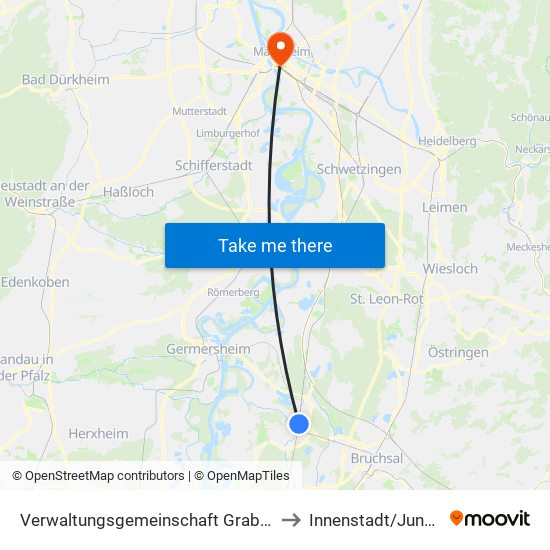 Verwaltungsgemeinschaft Graben-Neudorf to Innenstadt/Jungbusch map