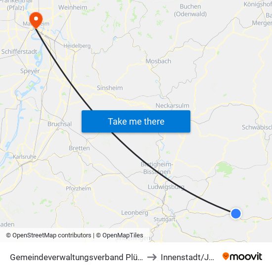 Gemeindeverwaltungsverband Plüderhausen-Urbach to Innenstadt/Jungbusch map