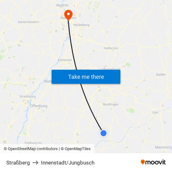 Straßberg to Innenstadt/Jungbusch map