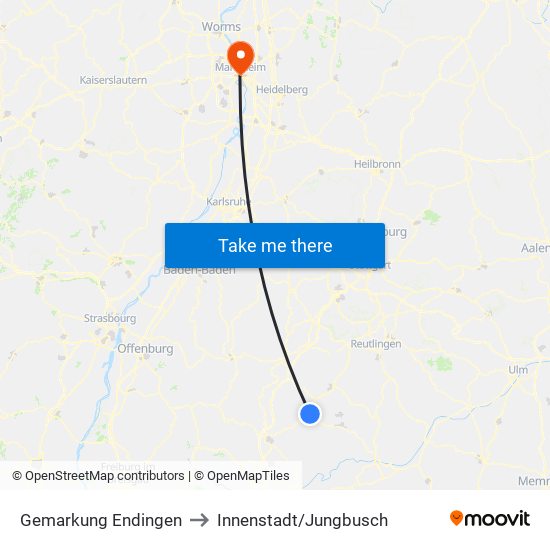 Gemarkung Endingen to Innenstadt/Jungbusch map