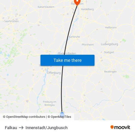 Falkau to Innenstadt/Jungbusch map