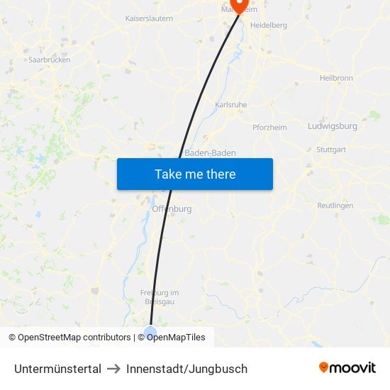 Untermünstertal to Innenstadt/Jungbusch map