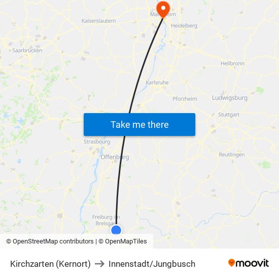 Kirchzarten (Kernort) to Innenstadt/Jungbusch map