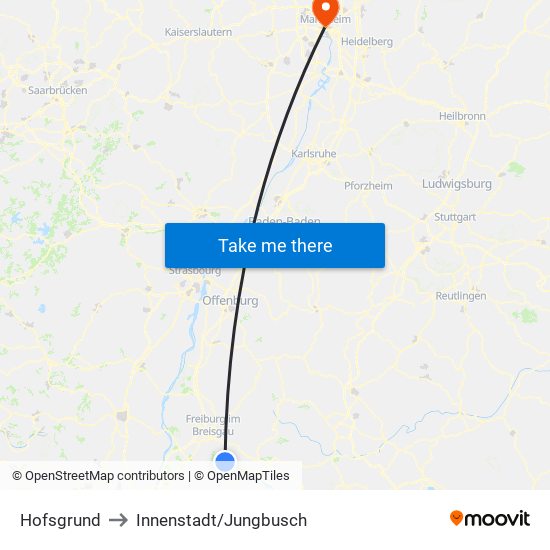 Hofsgrund to Innenstadt/Jungbusch map