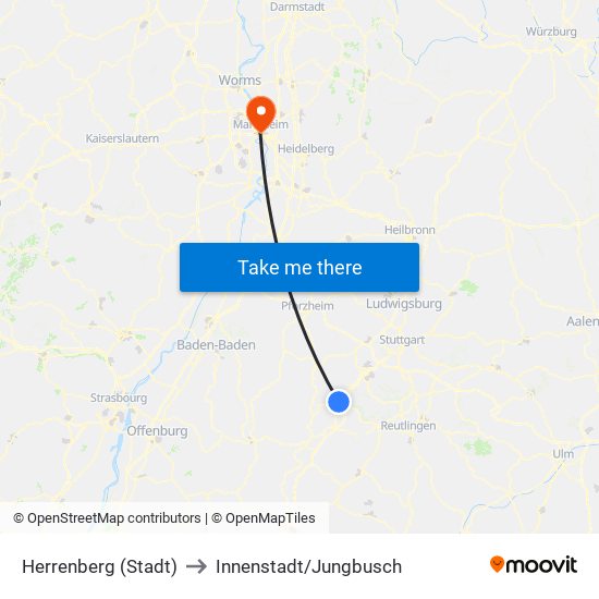 Herrenberg (Stadt) to Innenstadt/Jungbusch map