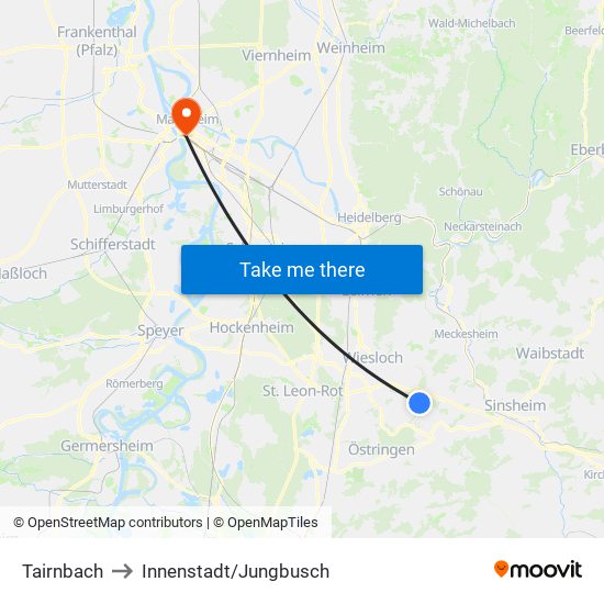 Tairnbach to Innenstadt/Jungbusch map
