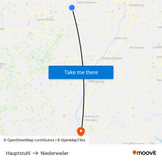 Hauptstuhl to Niederweiler map