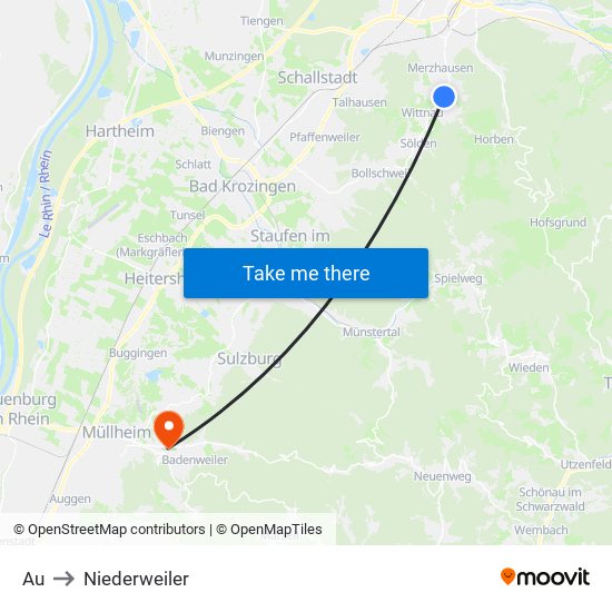 Au to Niederweiler map