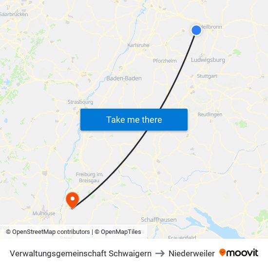 Verwaltungsgemeinschaft Schwaigern to Niederweiler map