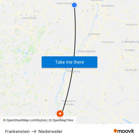 Frankenstein to Niederweiler map