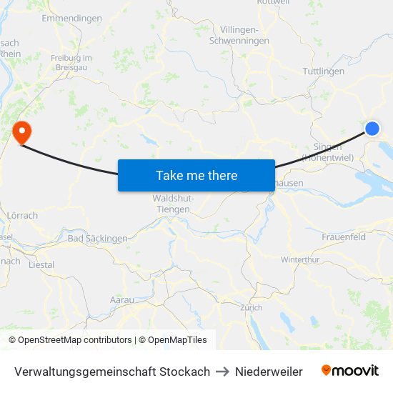 Verwaltungsgemeinschaft Stockach to Niederweiler map