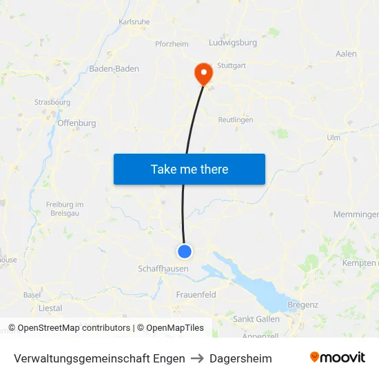 Verwaltungsgemeinschaft Engen to Dagersheim map