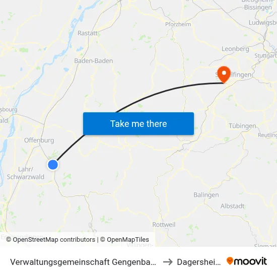 Verwaltungsgemeinschaft Gengenbach to Dagersheim map