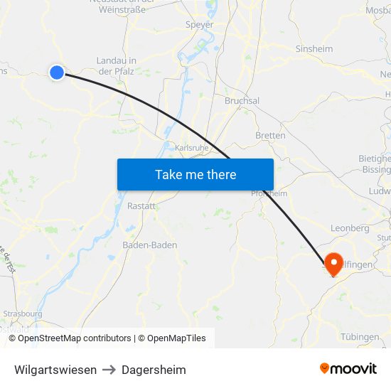 Wilgartswiesen to Dagersheim map