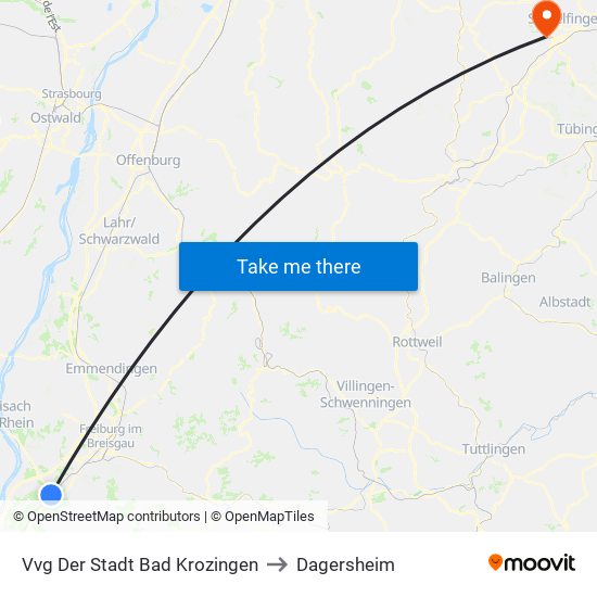 Vvg Der Stadt Bad Krozingen to Dagersheim map