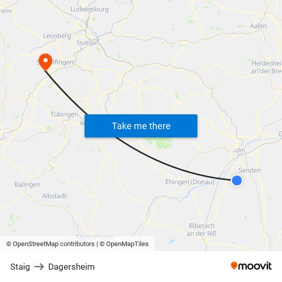 Staig to Dagersheim map