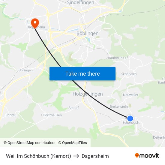 Weil Im Schönbuch (Kernort) to Dagersheim map