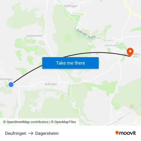 Deufringen to Dagersheim map