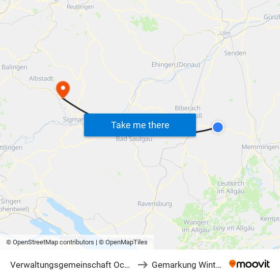 Verwaltungsgemeinschaft Ochsenhausen to Gemarkung Winterlingen map