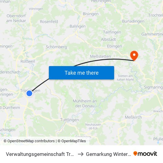 Verwaltungsgemeinschaft Trossingen to Gemarkung Winterlingen map
